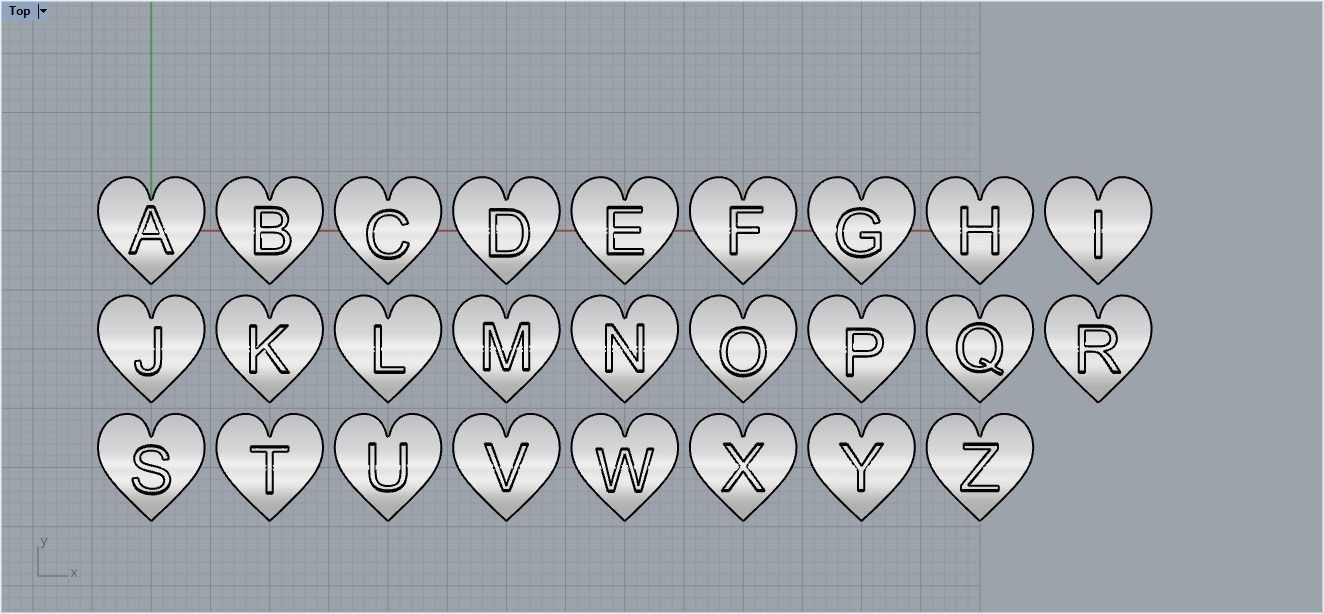 Charm 3 26 pieces  3D print model_9