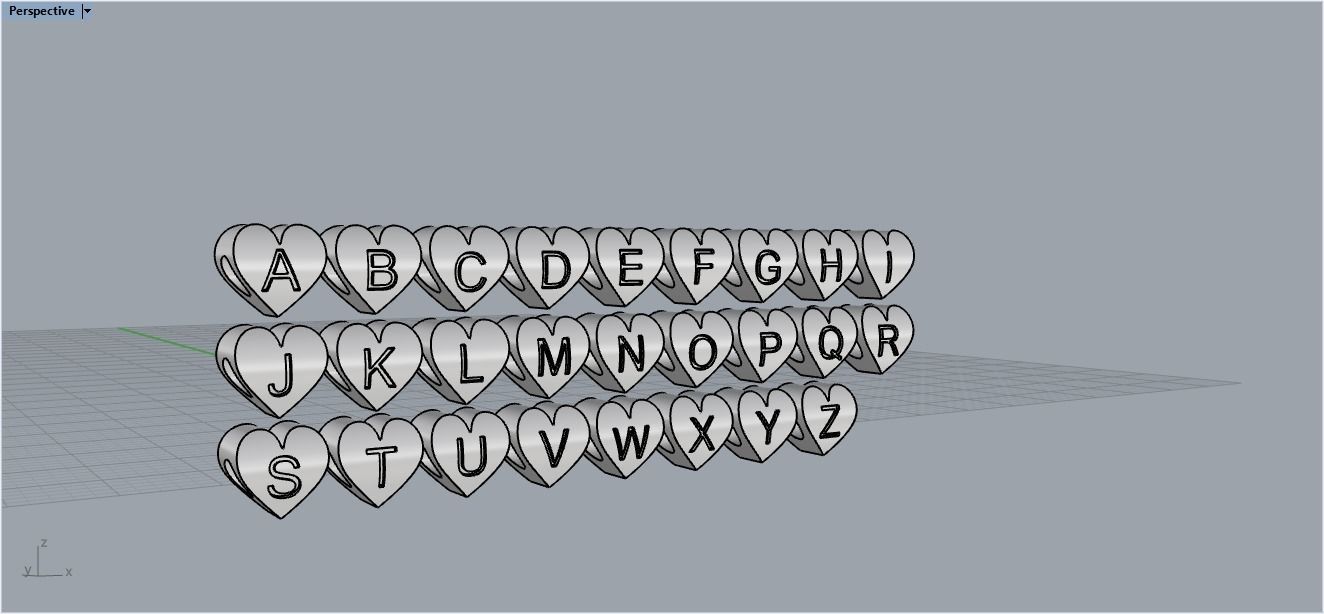 Charm 3 26 pieces  3D print model_11