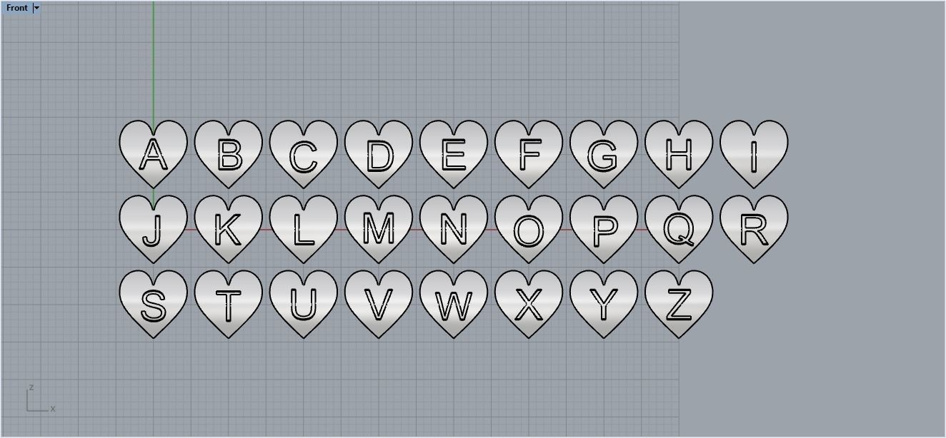 Charm 3 26 pieces  3D print model_13