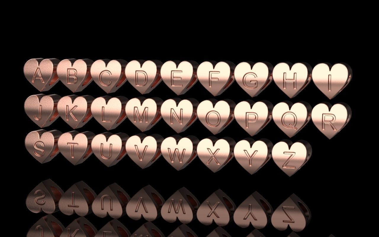 Charm 3 26 pieces  3D print model_1