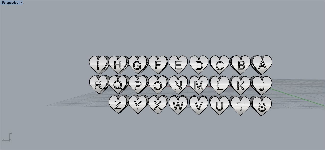 Charm 3 26 pieces  3D print model_15