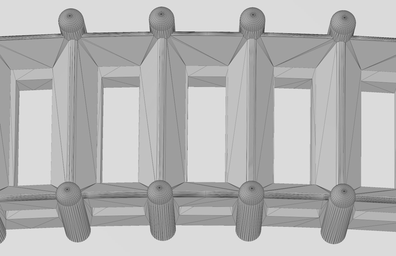 Diamond baguette cuff bracelet 3D print model_14