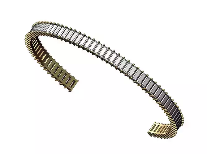 Diamond baguette cuff bracelet