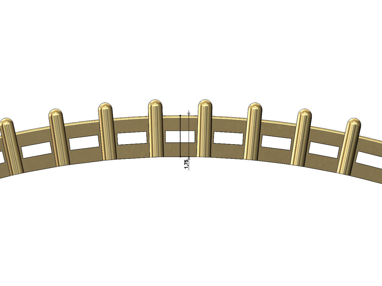 Diamond baguette cuff bracelet 3D print model_7