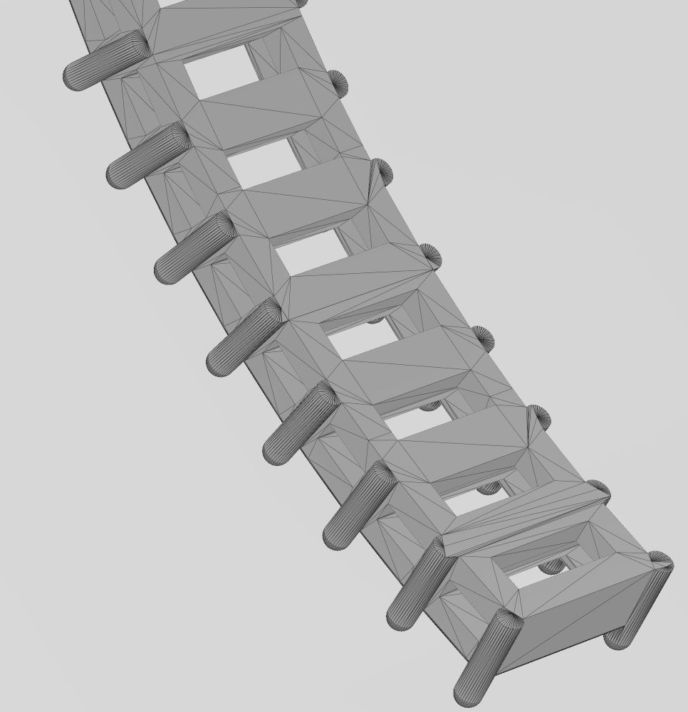 Diamond baguette cuff bracelet 3D print model_15