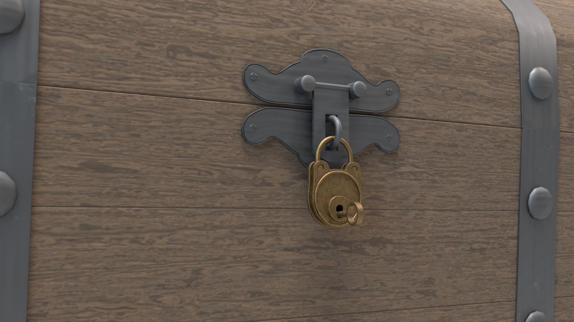 Treasure Chest Low Poly PBR Low-poly 3D model_2