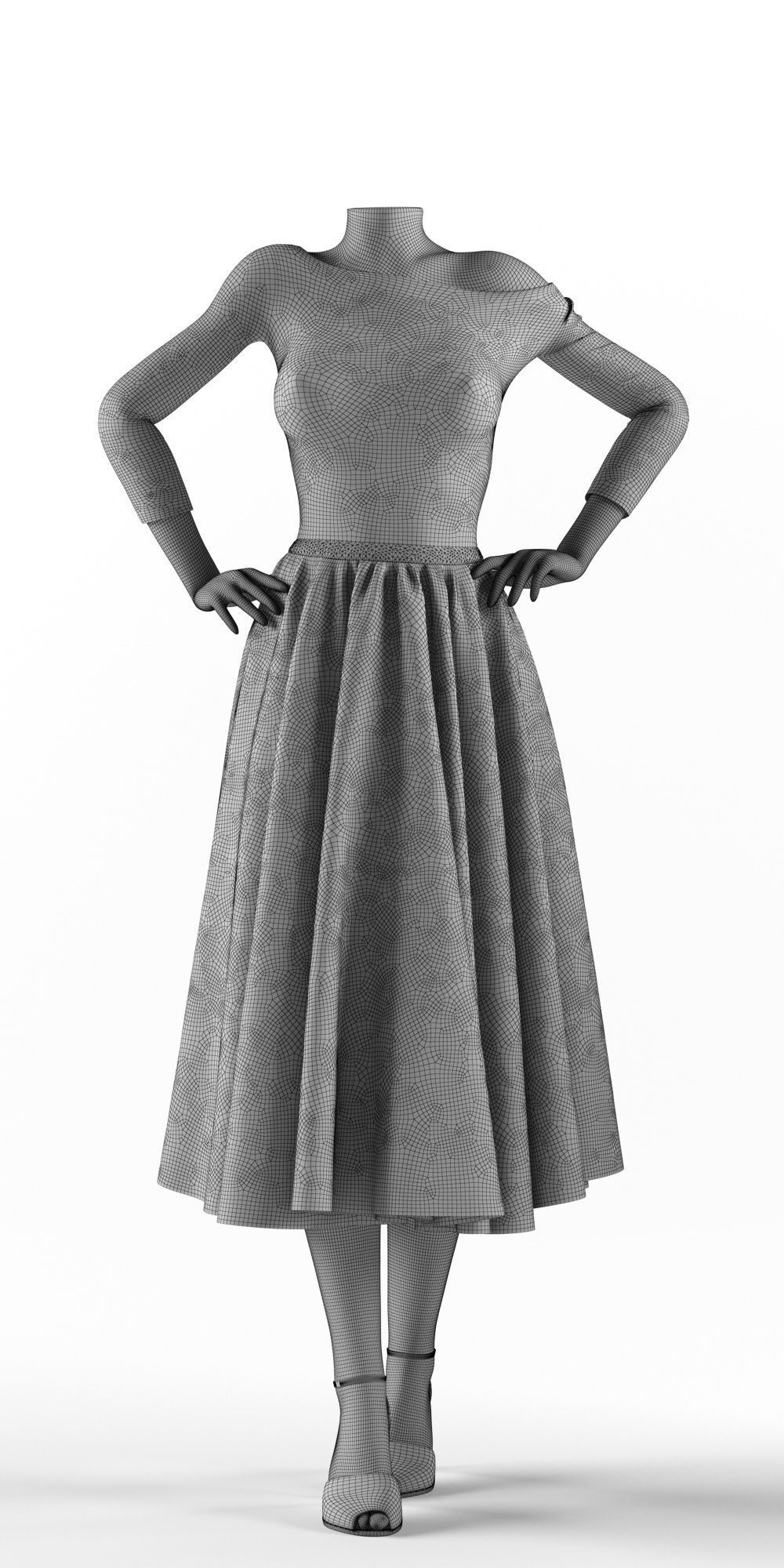 Wedding dress 3D model_2