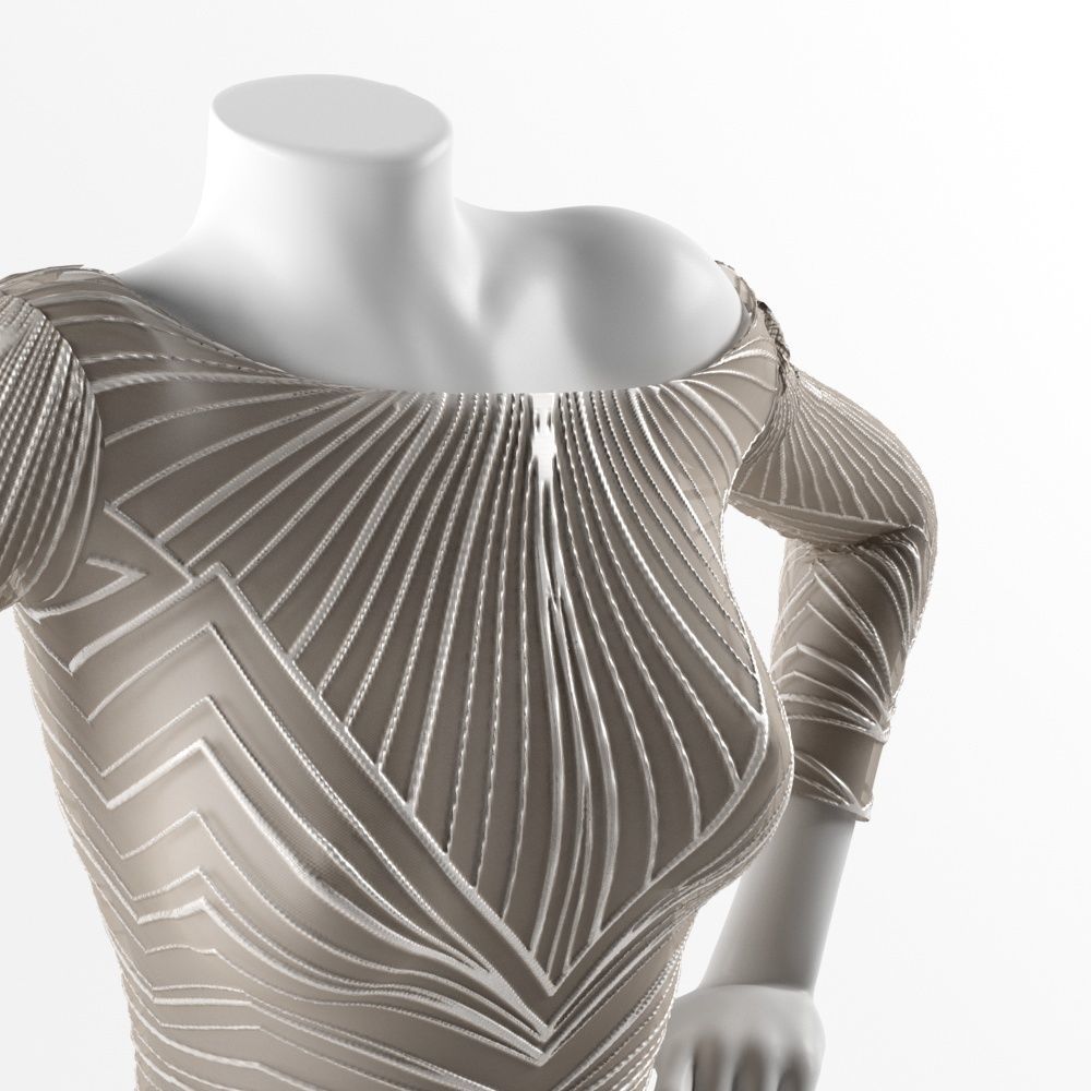 Wedding dress 3D model_1