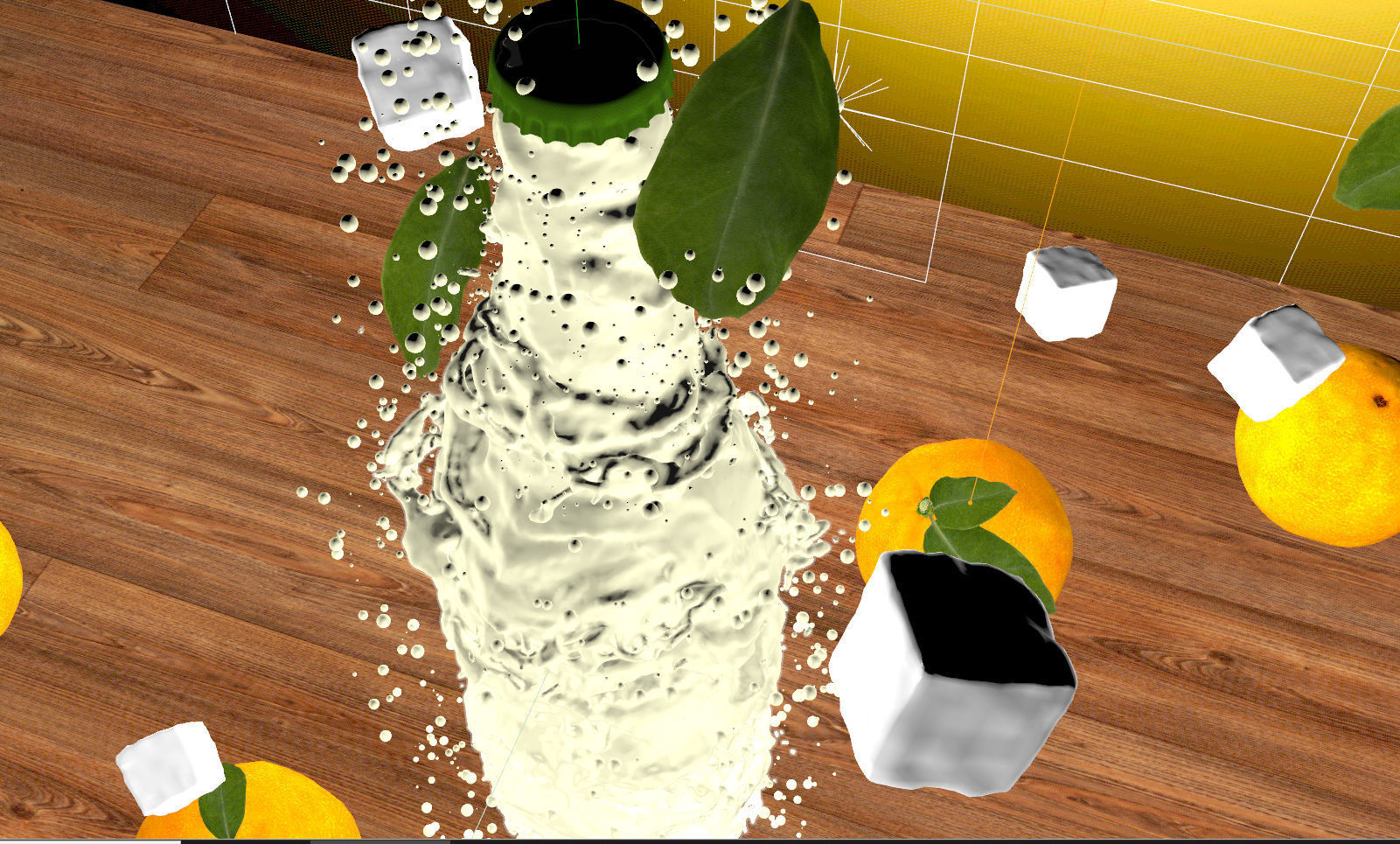 Orange Soda Splash Animated 3D model_5