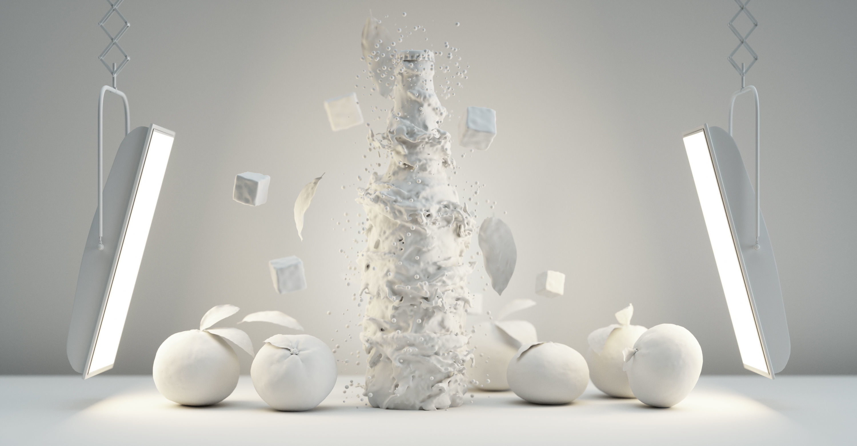 Orange Soda Splash Animated 3D model_4