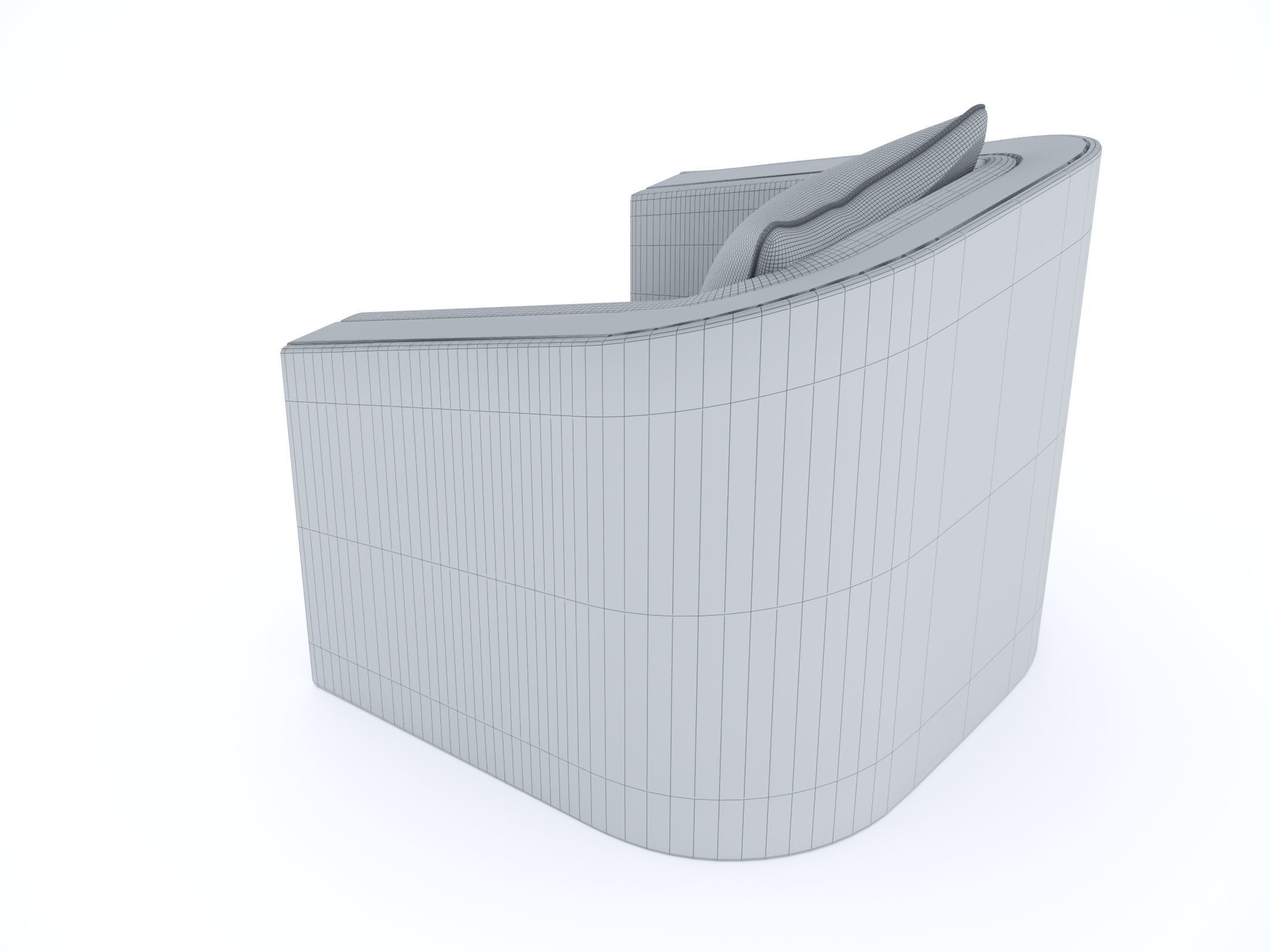 3D Brass And Grey Modern Armchair 3D model 3D model_6