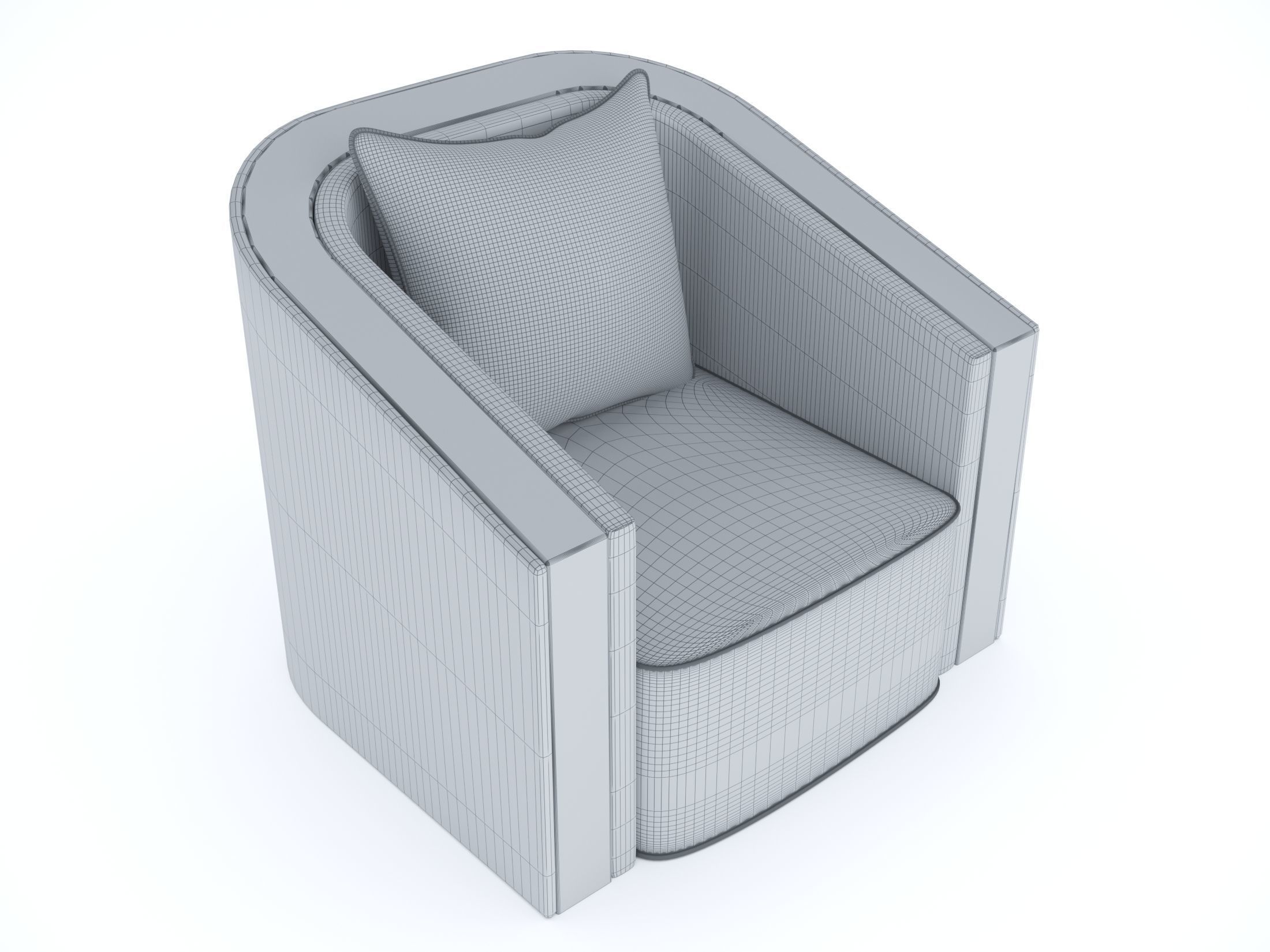 3D Brass And Grey Modern Armchair 3D model 3D model_7