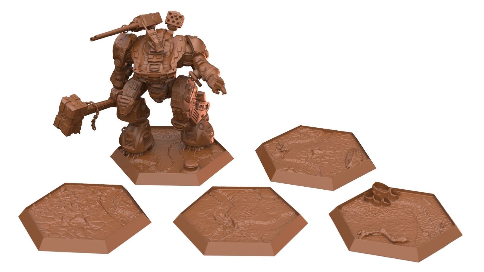 Hex Bases- Desert Terrain 3D print model_5