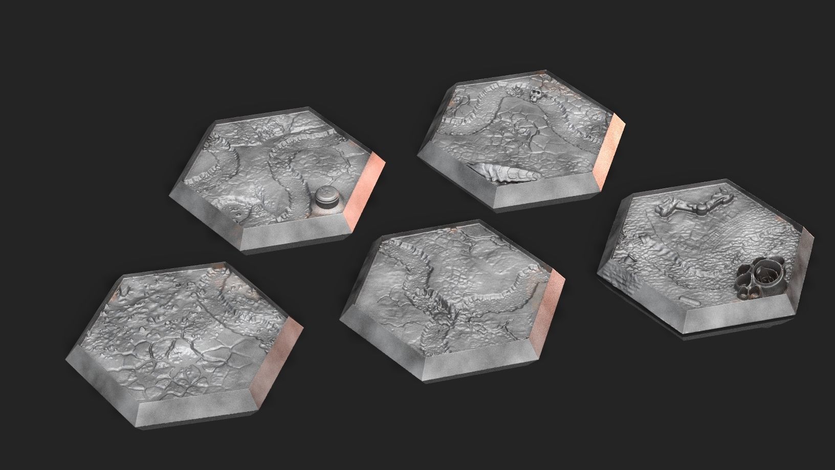 Hex Bases- Desert Terrain 3D print model_1