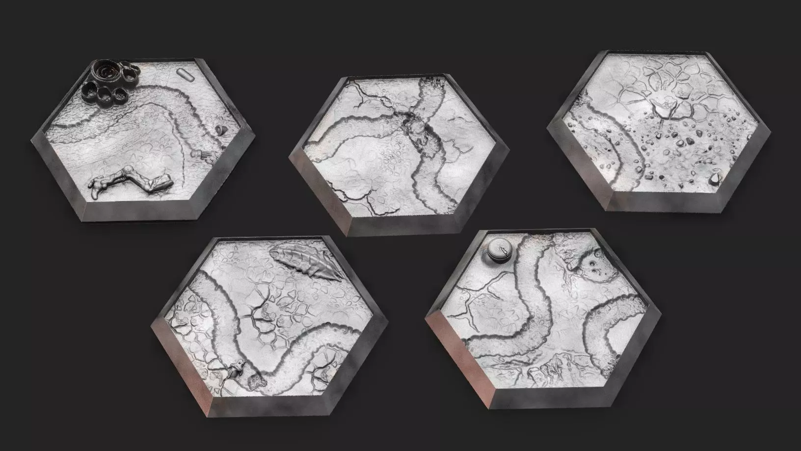 Hex Bases- Desert Terrain 3D print model_0