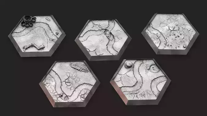 Hex Bases- Desert Terrain 3D print model