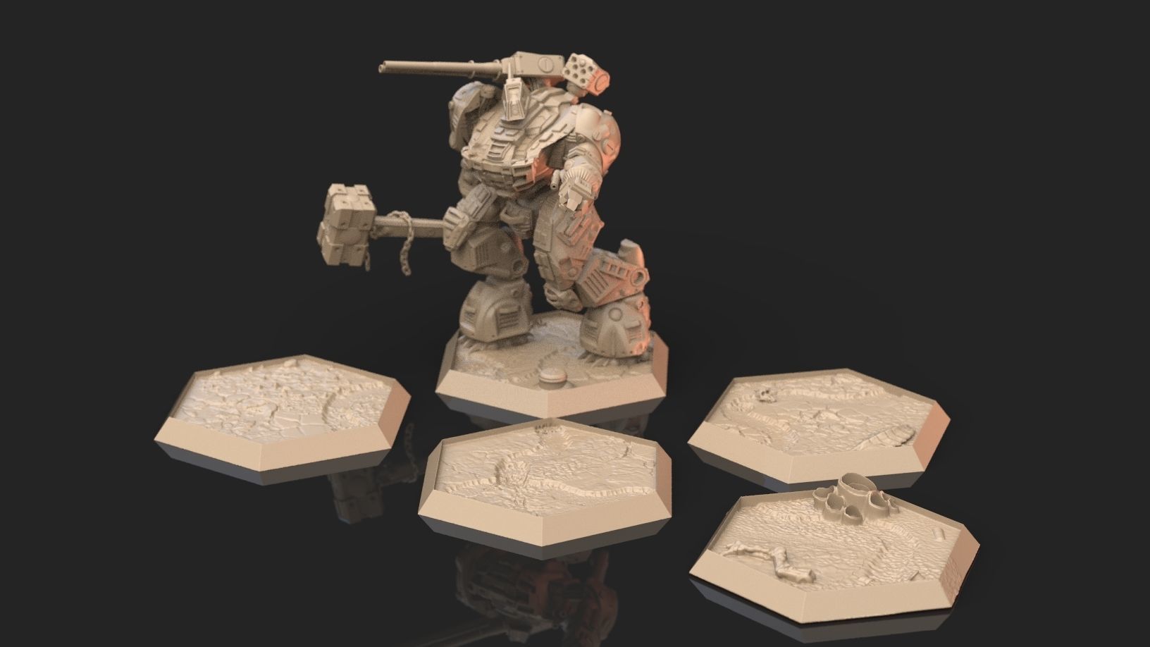 Hex Bases- Desert Terrain 3D print model_3