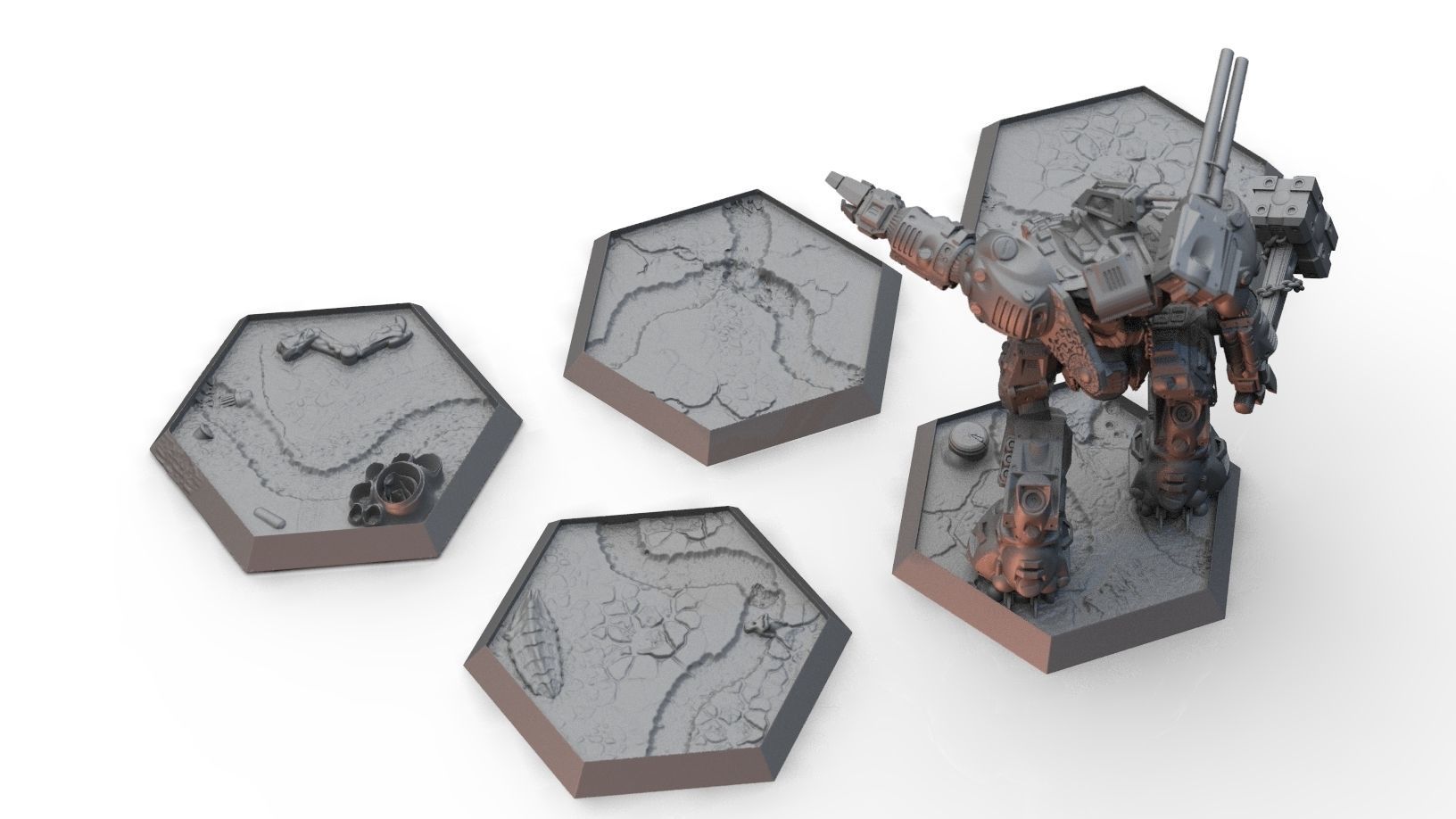 Hex Bases- Desert Terrain 3D print model_4