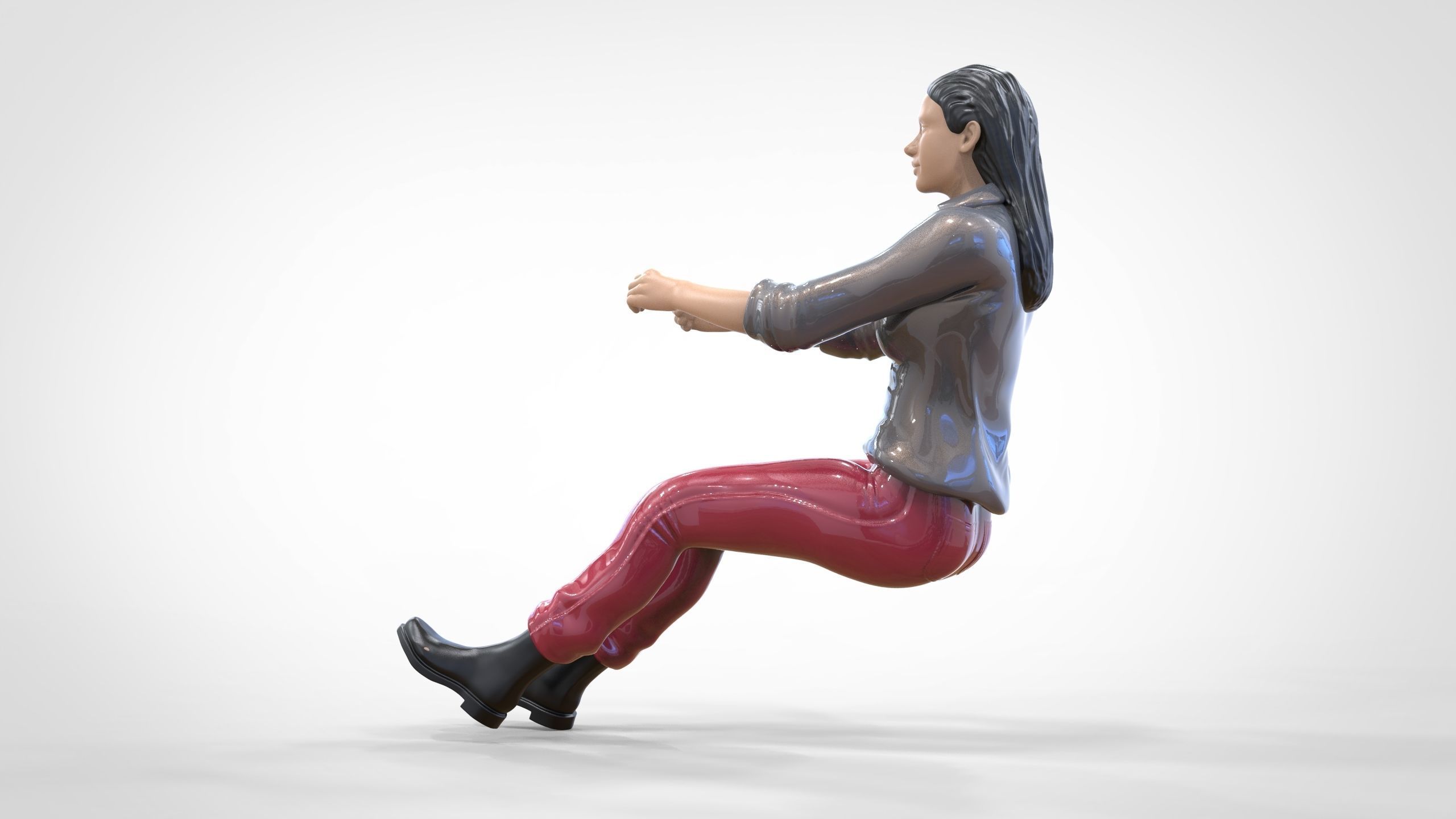 N3 Woman Driver 1 64 Miniature 3D print model_12