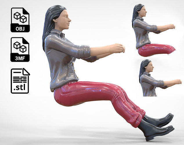 N3 Woman Driver 1 64 Miniature 3D print model