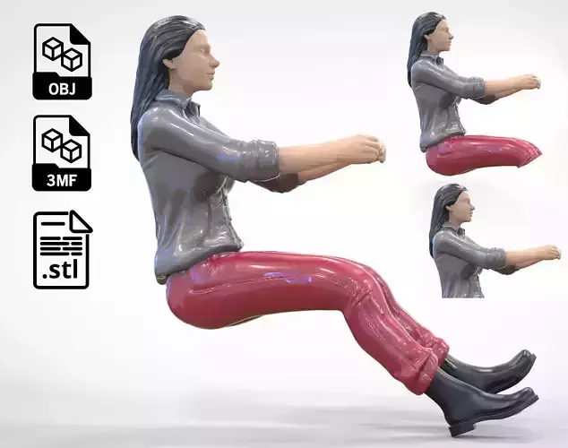 N3 Woman Driver 1 64 Miniature 3D print model