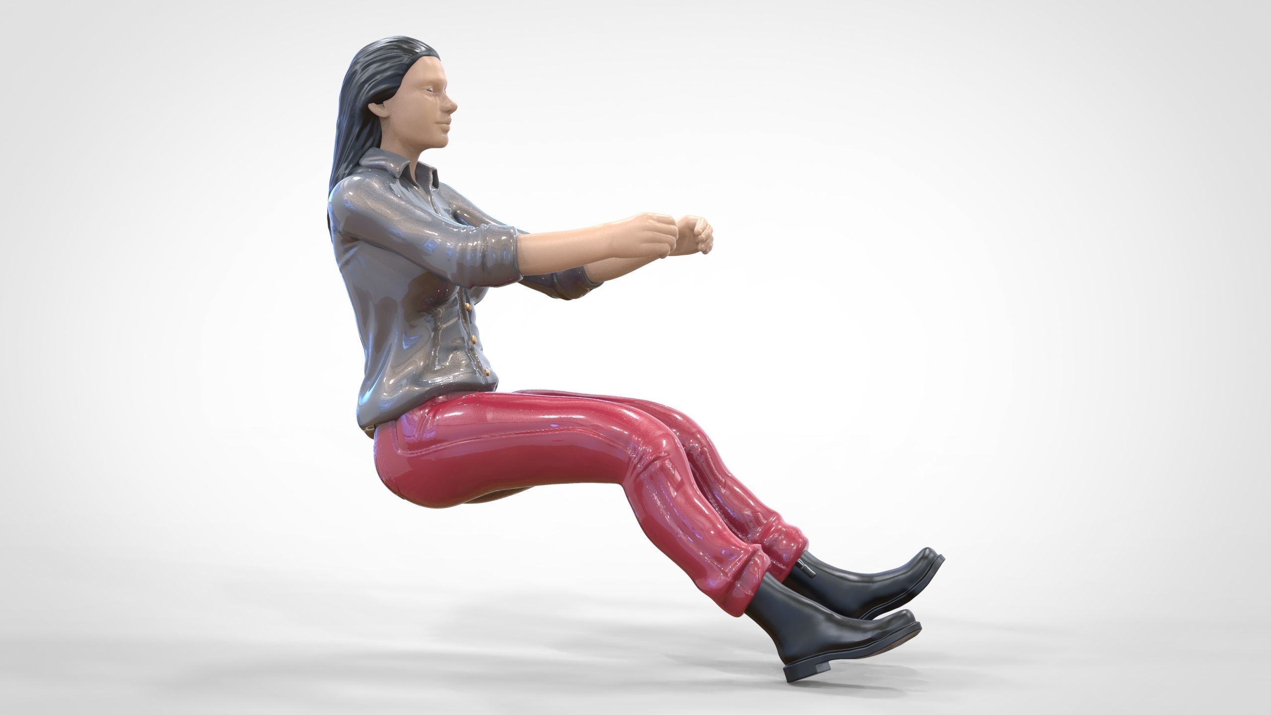 N3 Woman Driver 1 64 Miniature 3D print model_3