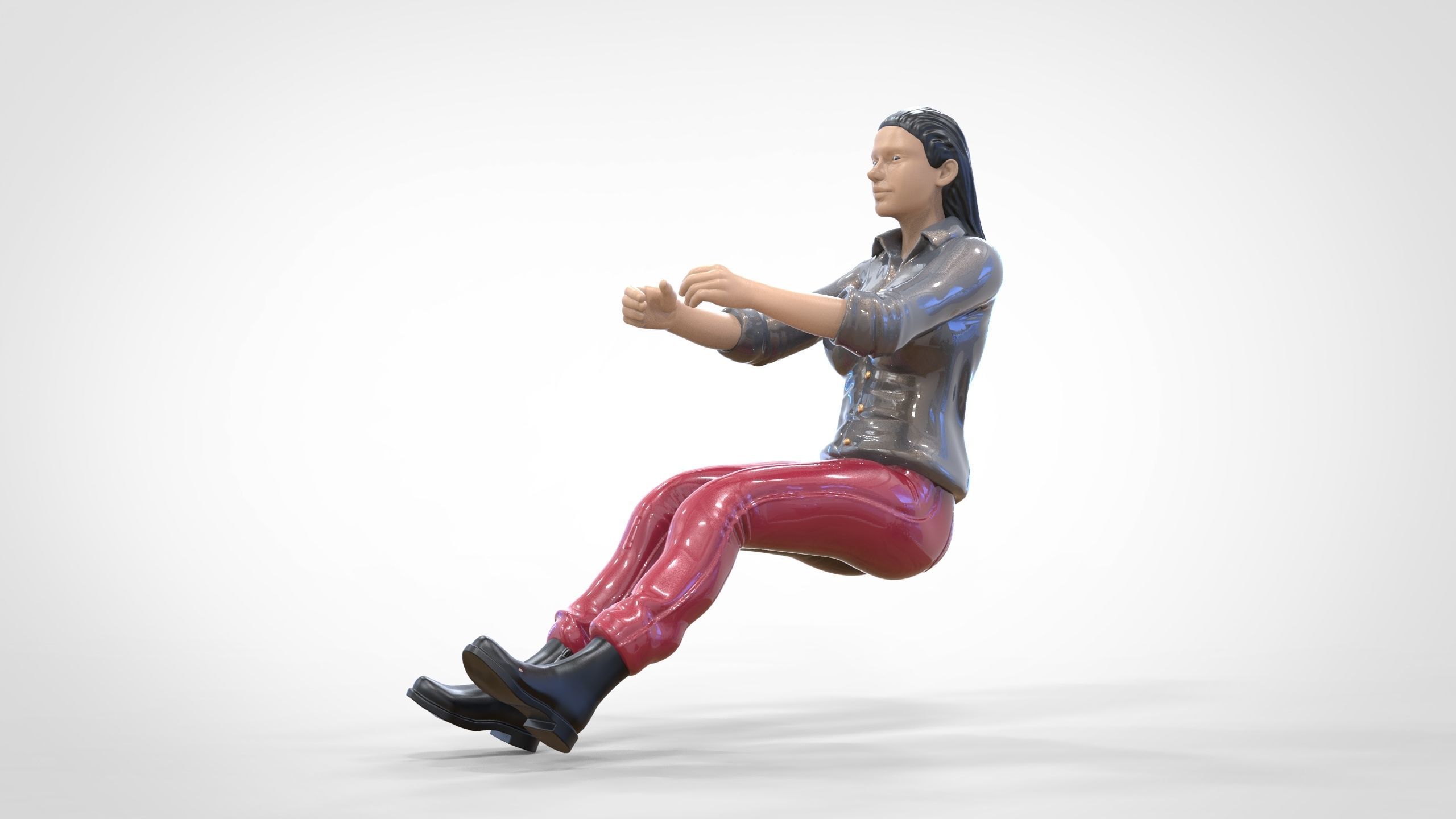 N3 Woman Driver 1 64 Miniature 3D print model_15