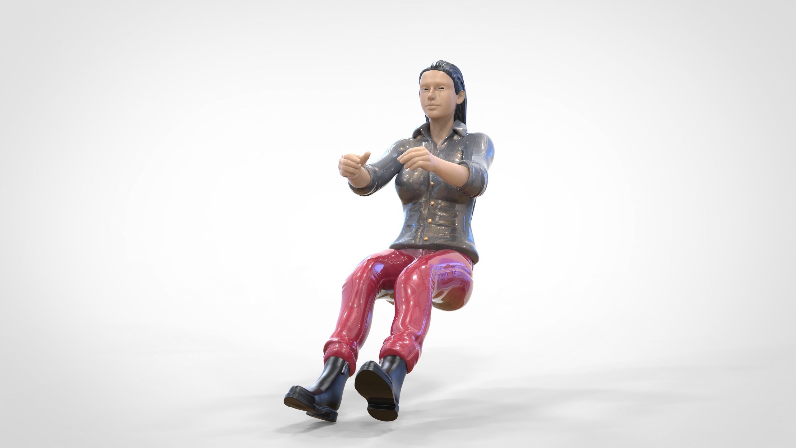 N3 Woman Driver 1 64 Miniature 3D print model_17