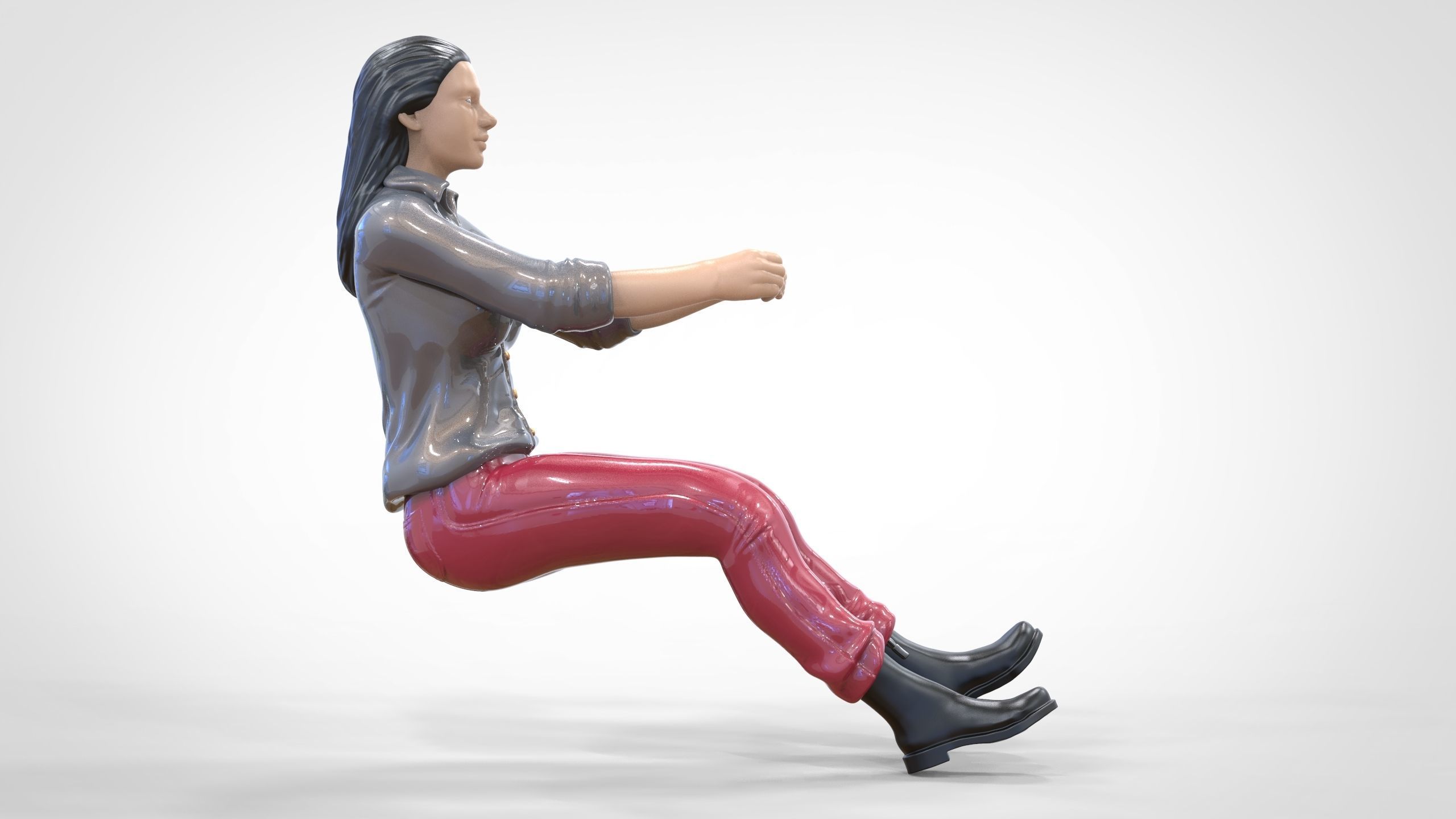 N3 Woman Driver 1 64 Miniature 3D print model_22