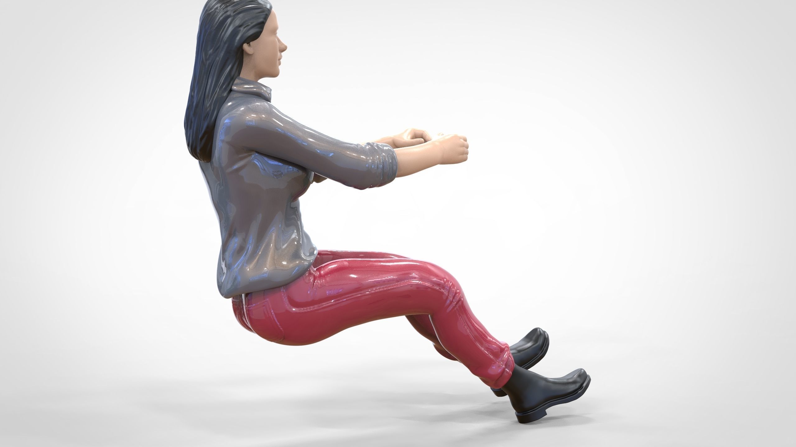 N3 Woman Driver 1 64 Miniature 3D print model_4