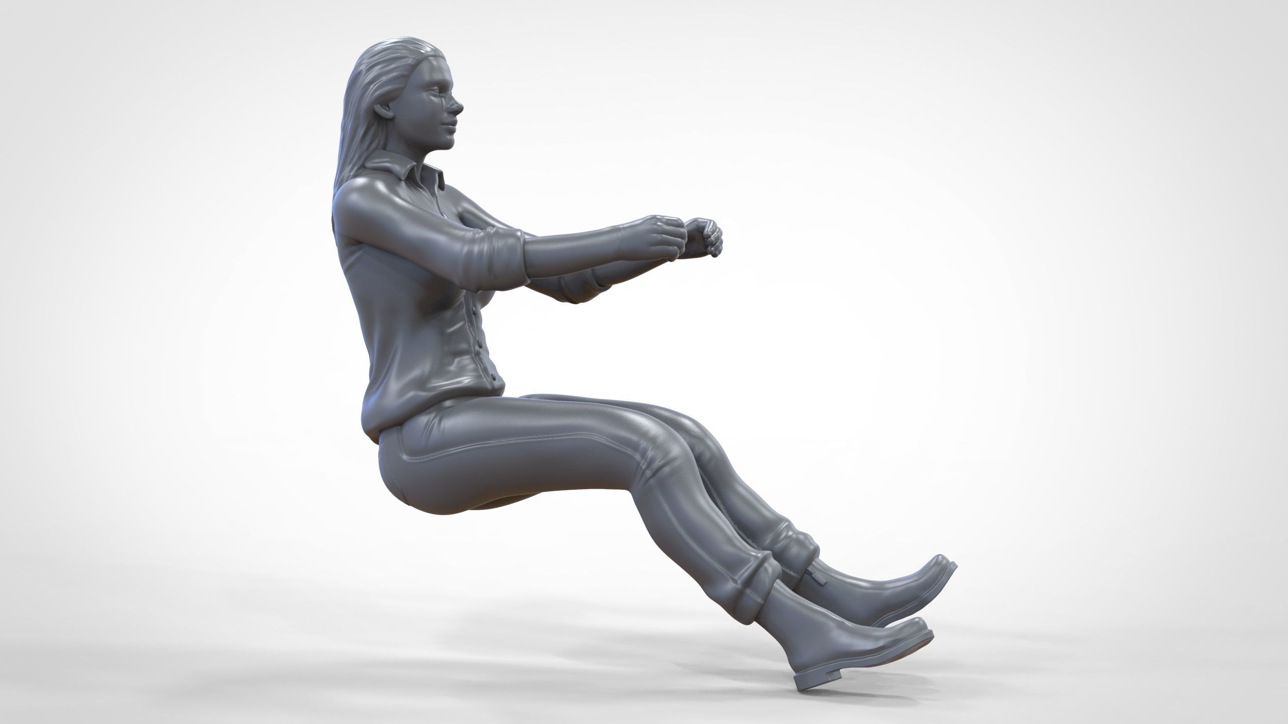 N3 Woman Driver 1 64 Miniature 3D print model_23