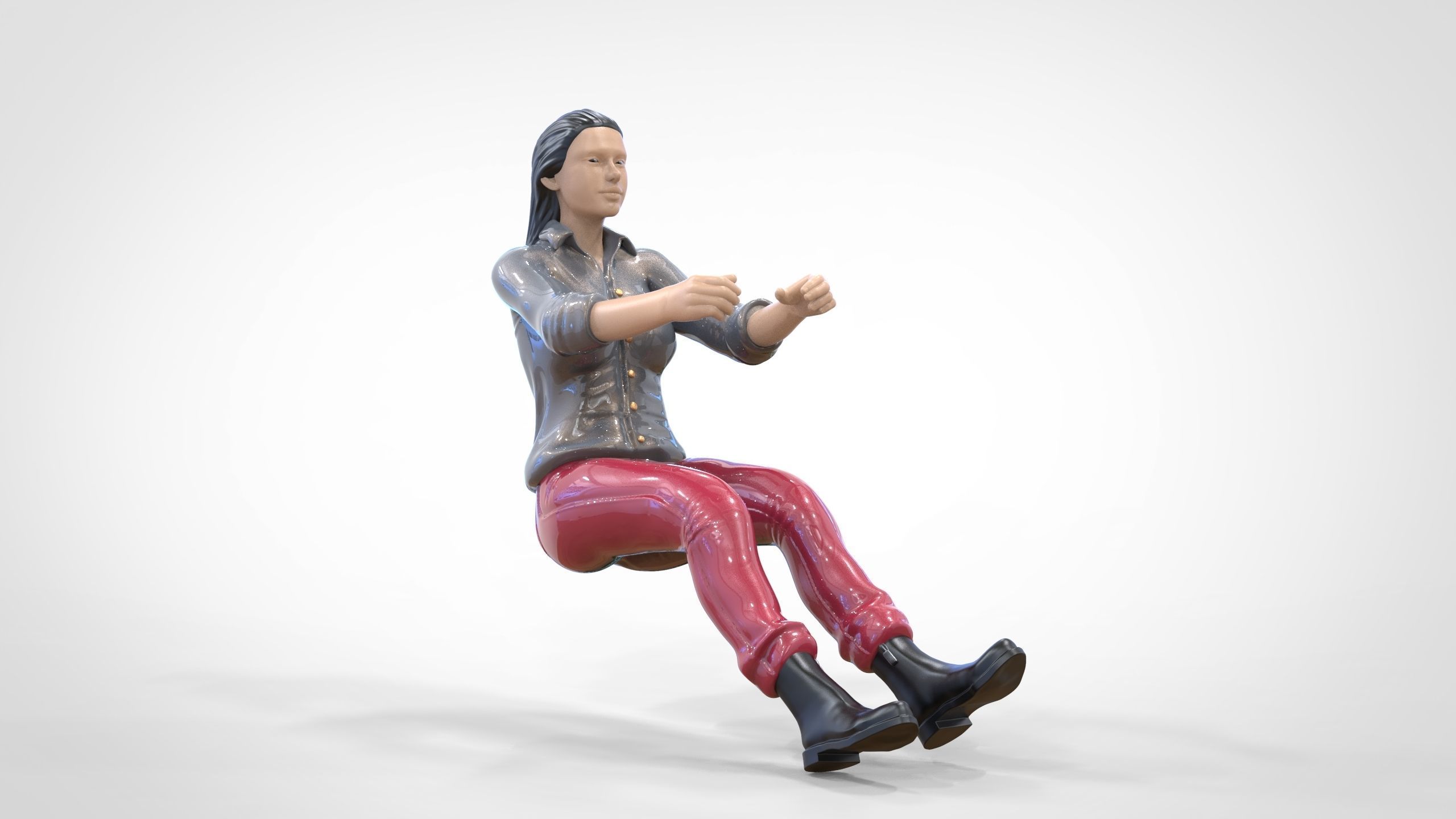 N3 Woman Driver 1 64 Miniature 3D print model_21