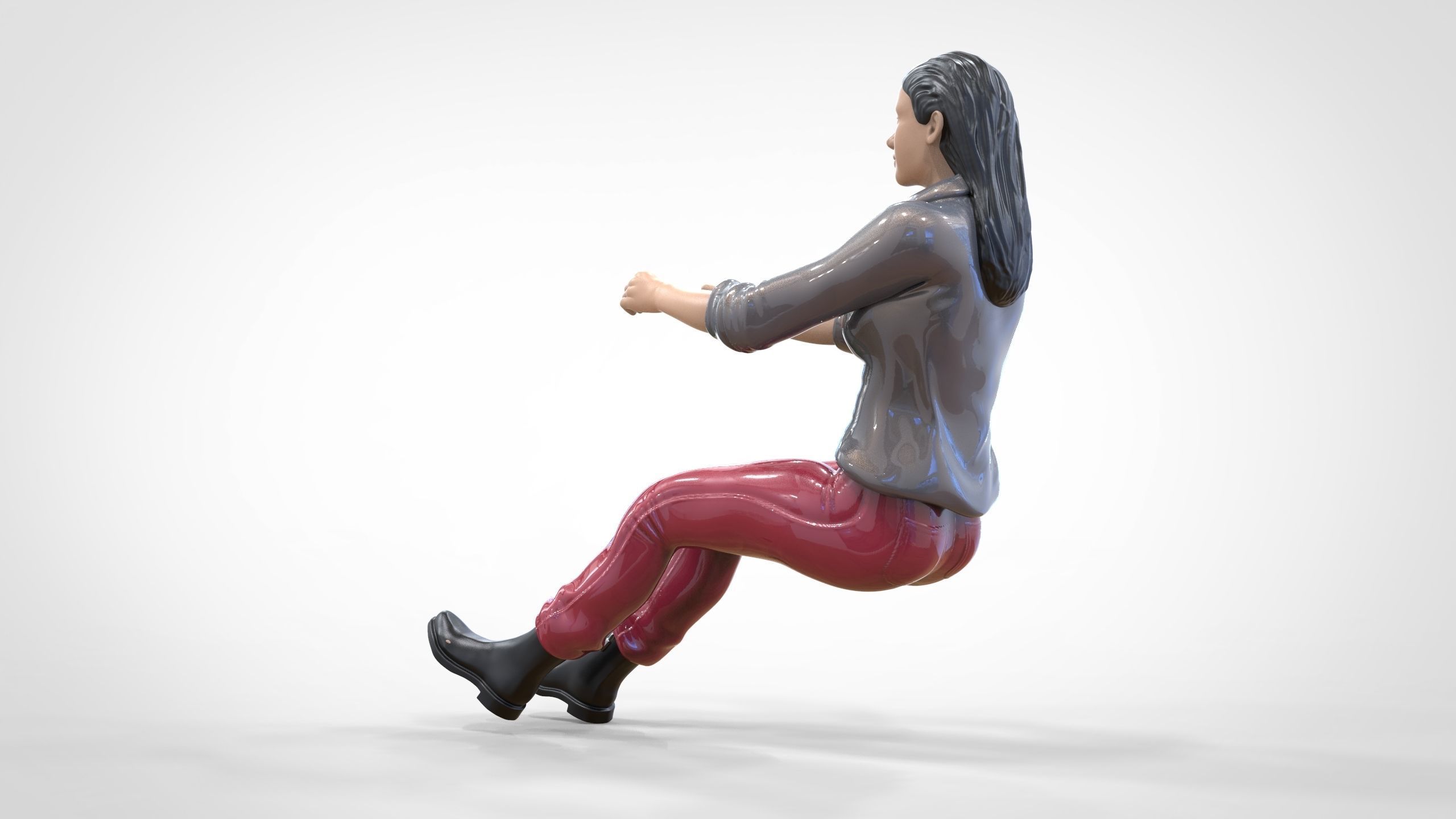 N3 Woman Driver 1 64 Miniature 3D print model_11