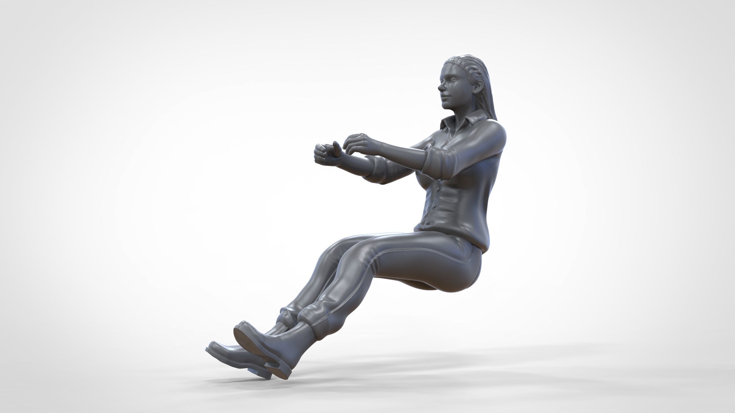 N3 Woman Driver 1 64 Miniature 3D print model_28