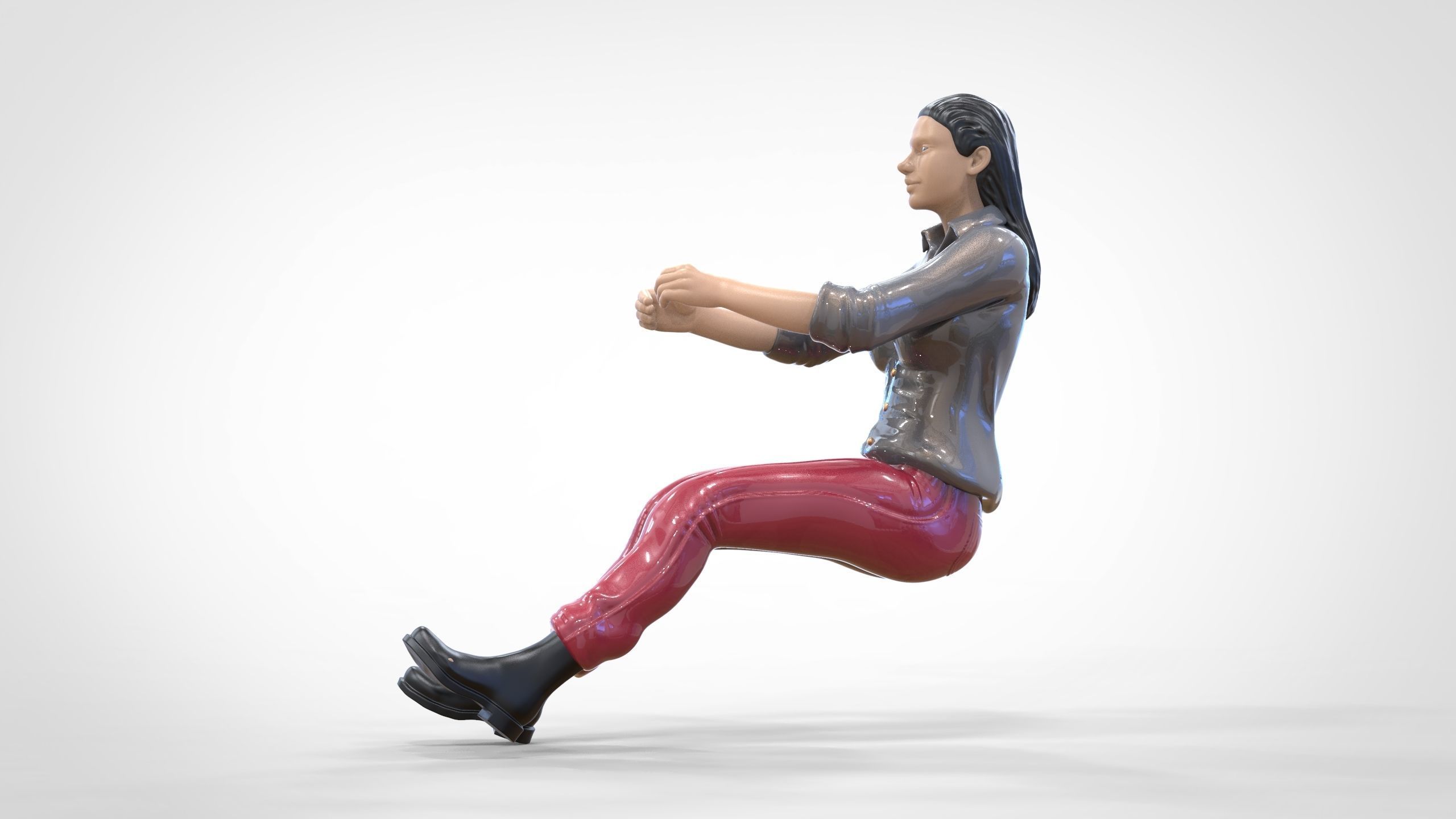 N3 Woman Driver 1 64 Miniature 3D print model_14