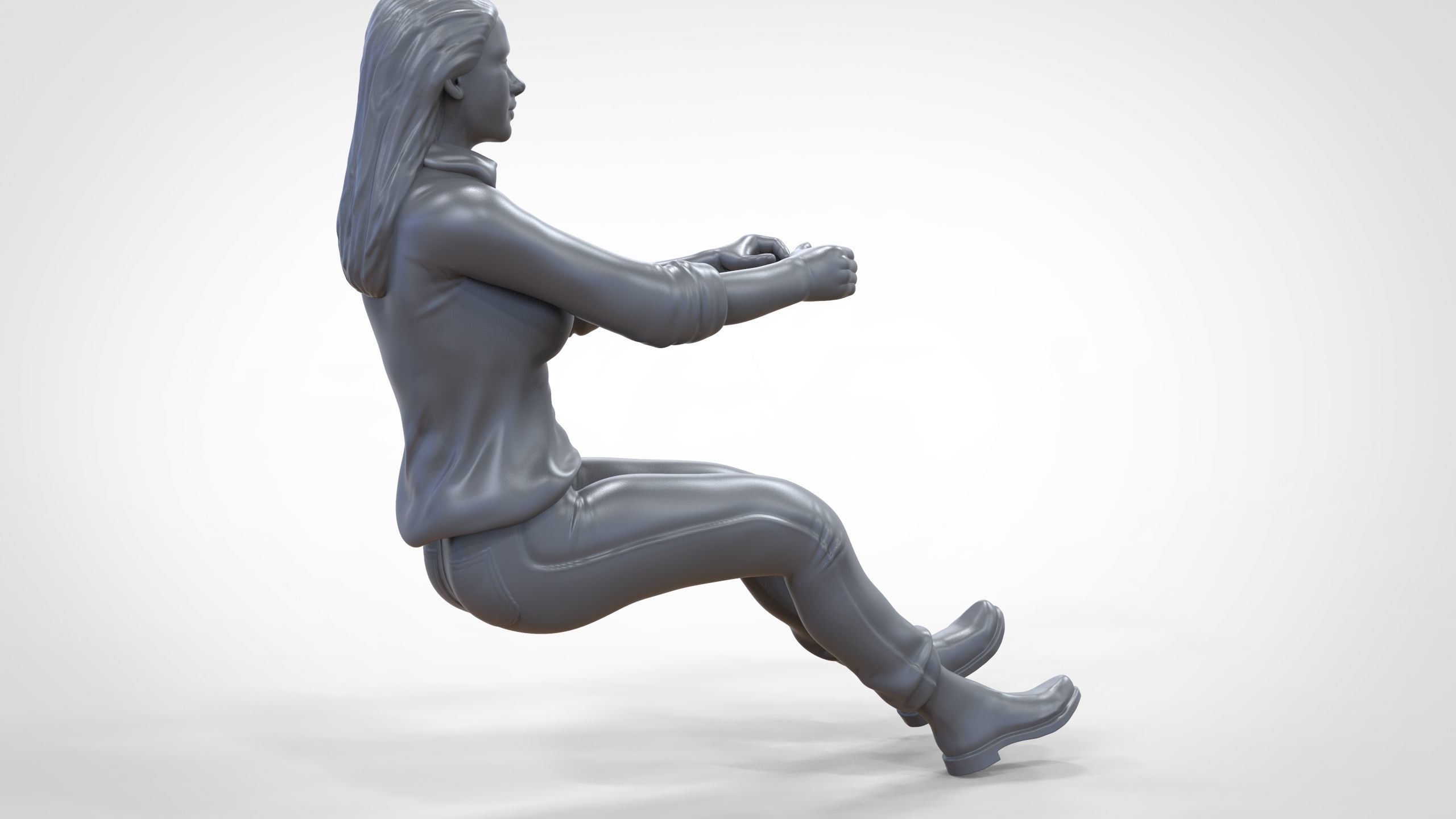 N3 Woman Driver 1 64 Miniature 3D print model_24