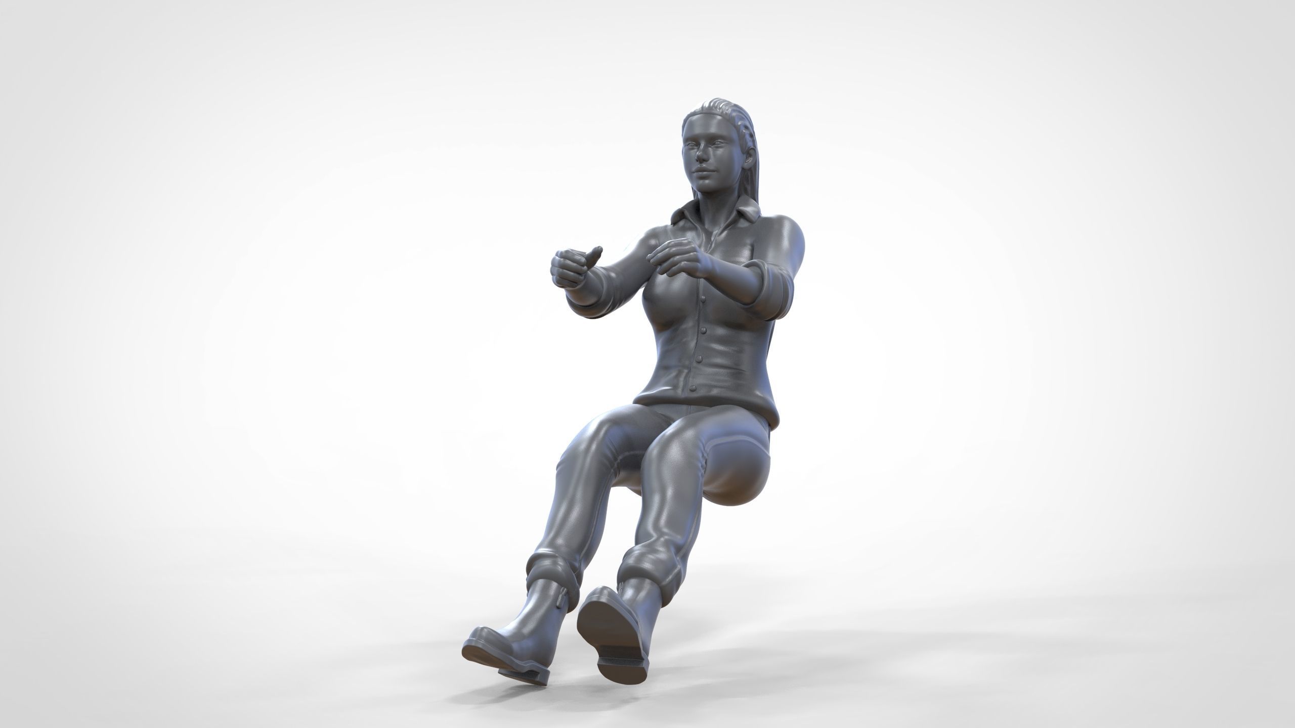 N3 Woman Driver 1 64 Miniature 3D print model_29