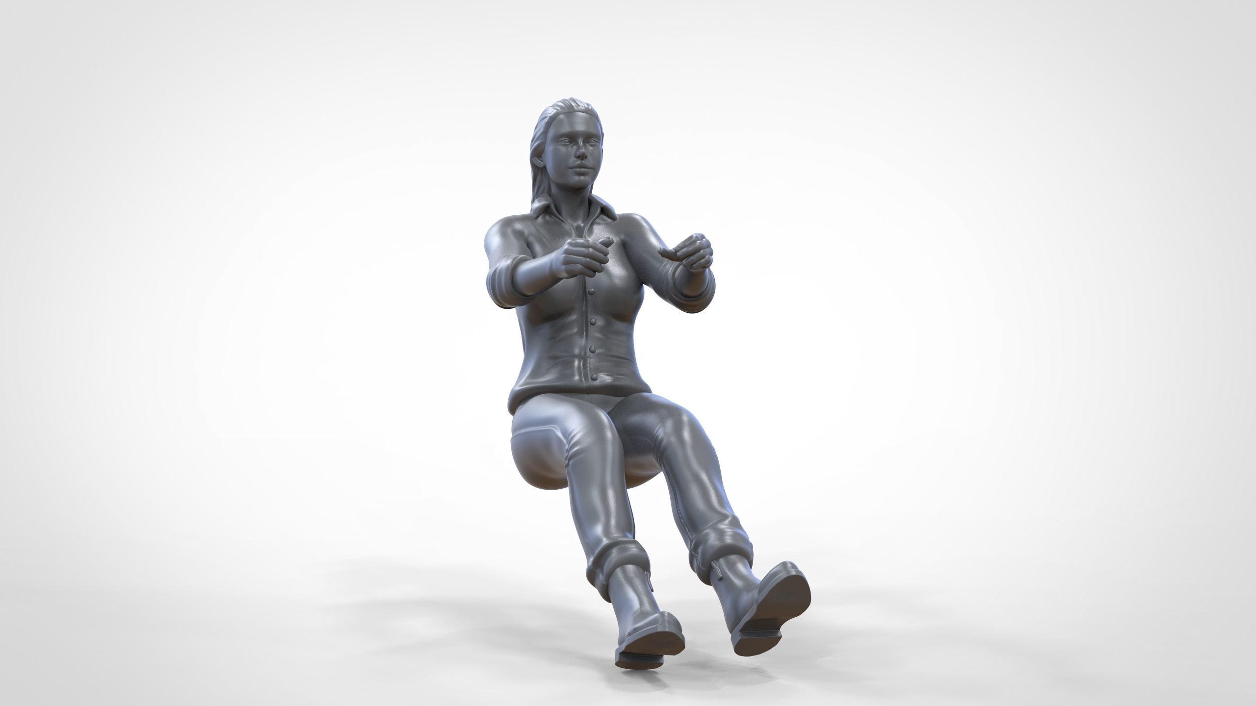 N3 Woman Driver 1 64 Miniature 3D print model_31