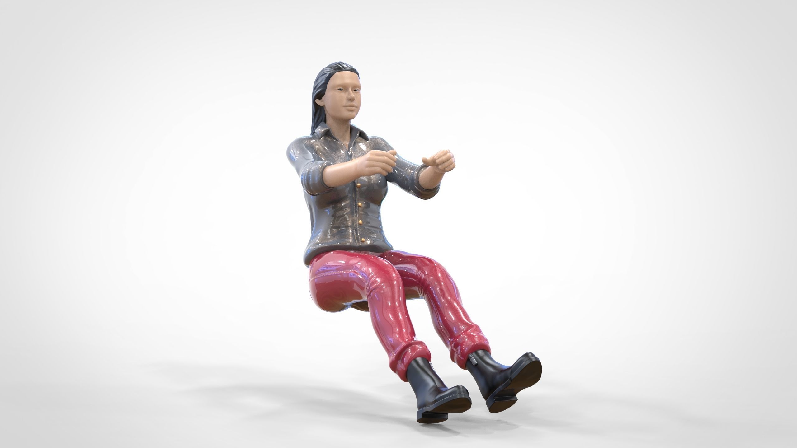 N3 Woman Driver 1 64 Miniature 3D print model_20
