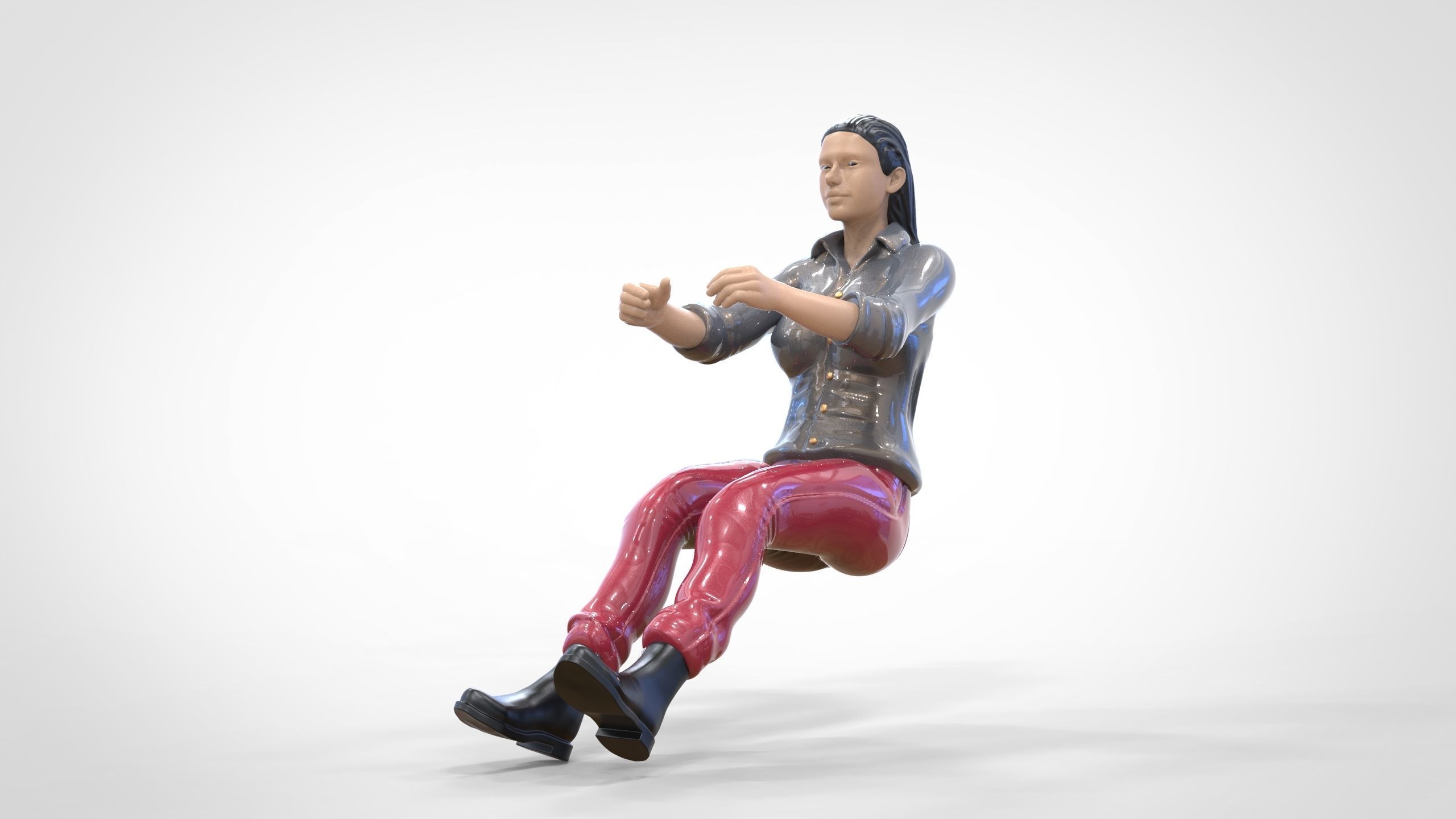 N3 Woman Driver 1 64 Miniature 3D print model_16