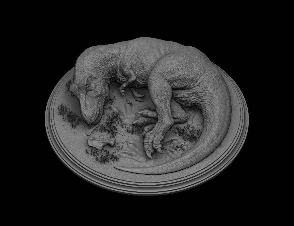 Sleeping Trex 3D print model_1