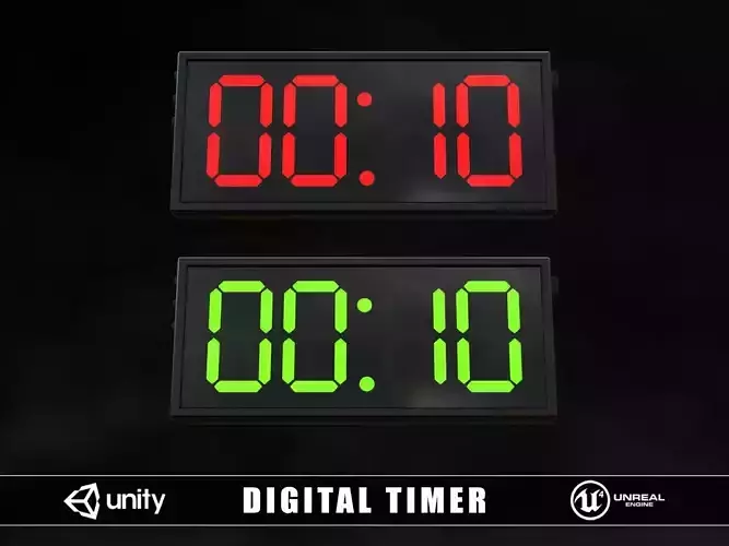 Digital Timer Low-poly 3D model