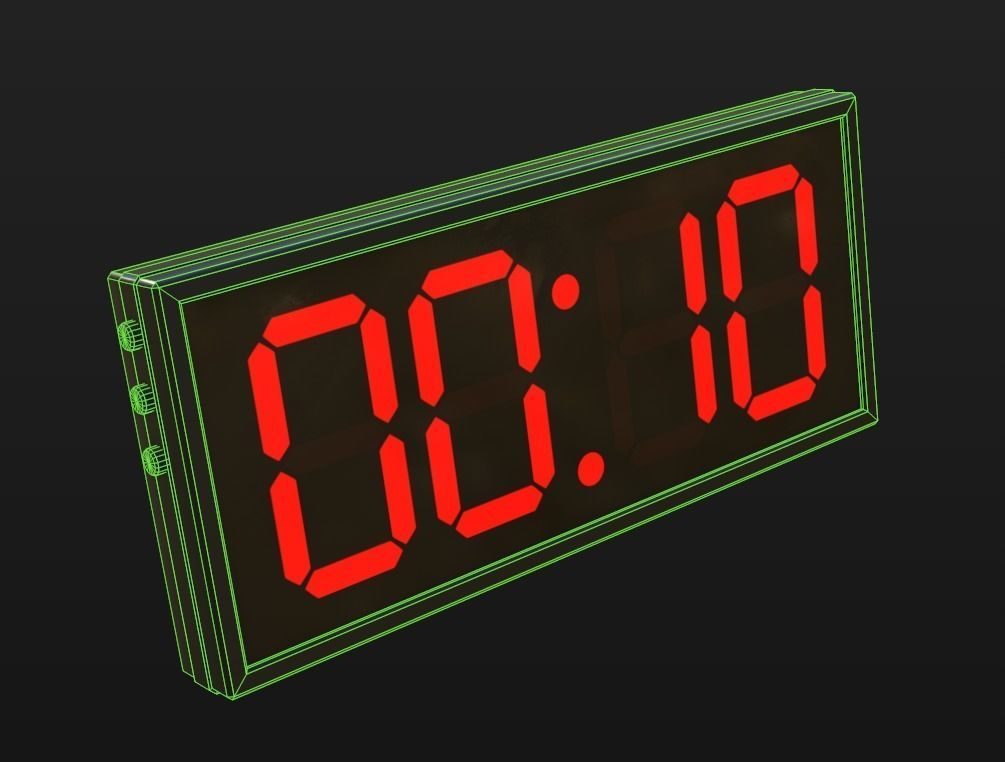 Digital Timer Low-poly 3D model_5