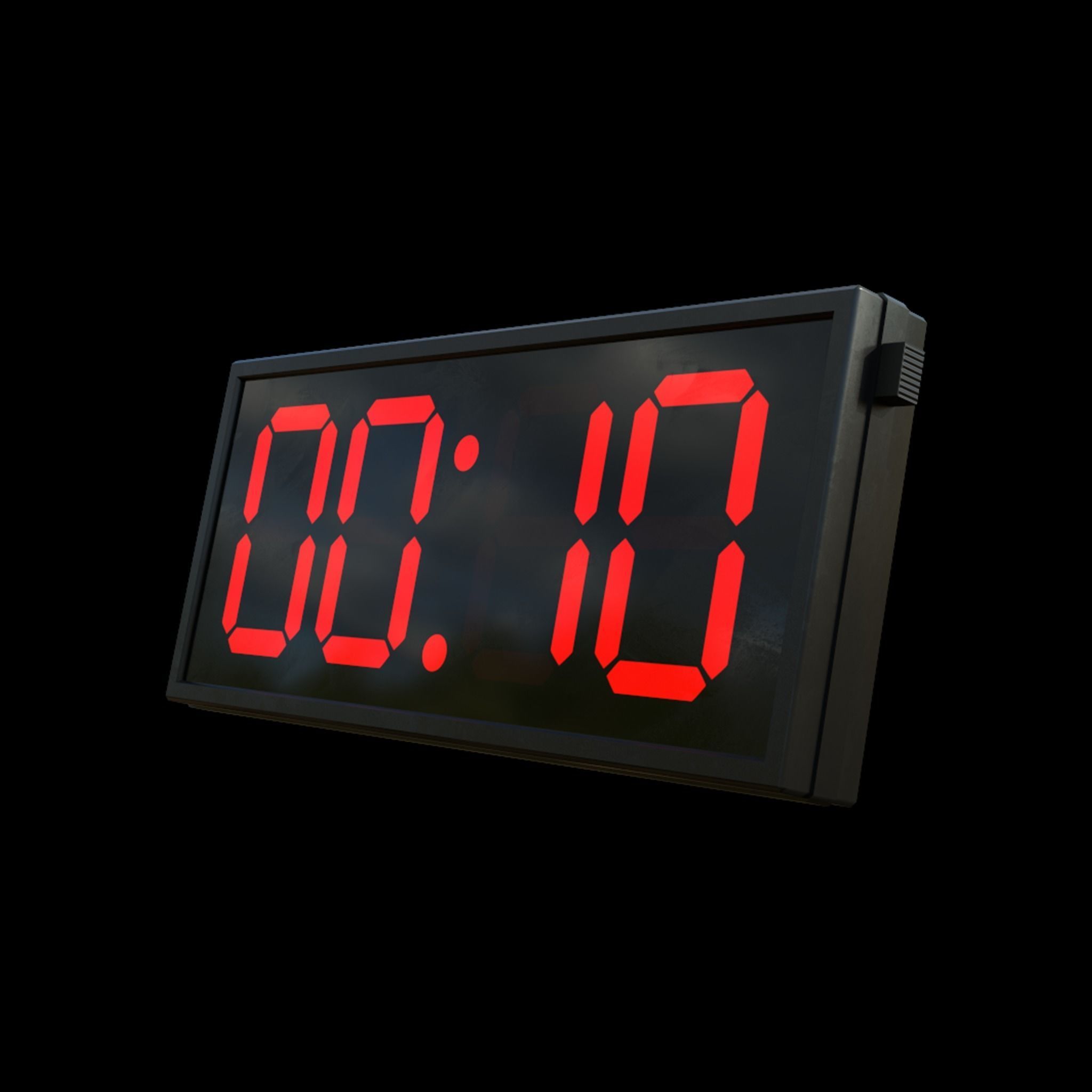 Digital Timer Low-poly 3D model_2