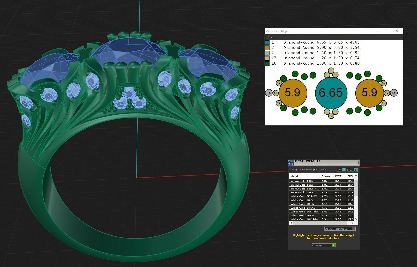 Ring 2 sapphire and diamond engagement 3D print model_13