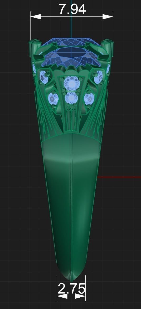 Ring 2 sapphire and diamond engagement 3D print model_9