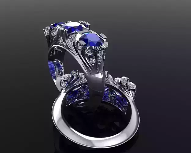 Ring 2 sapphire and diamond engagement