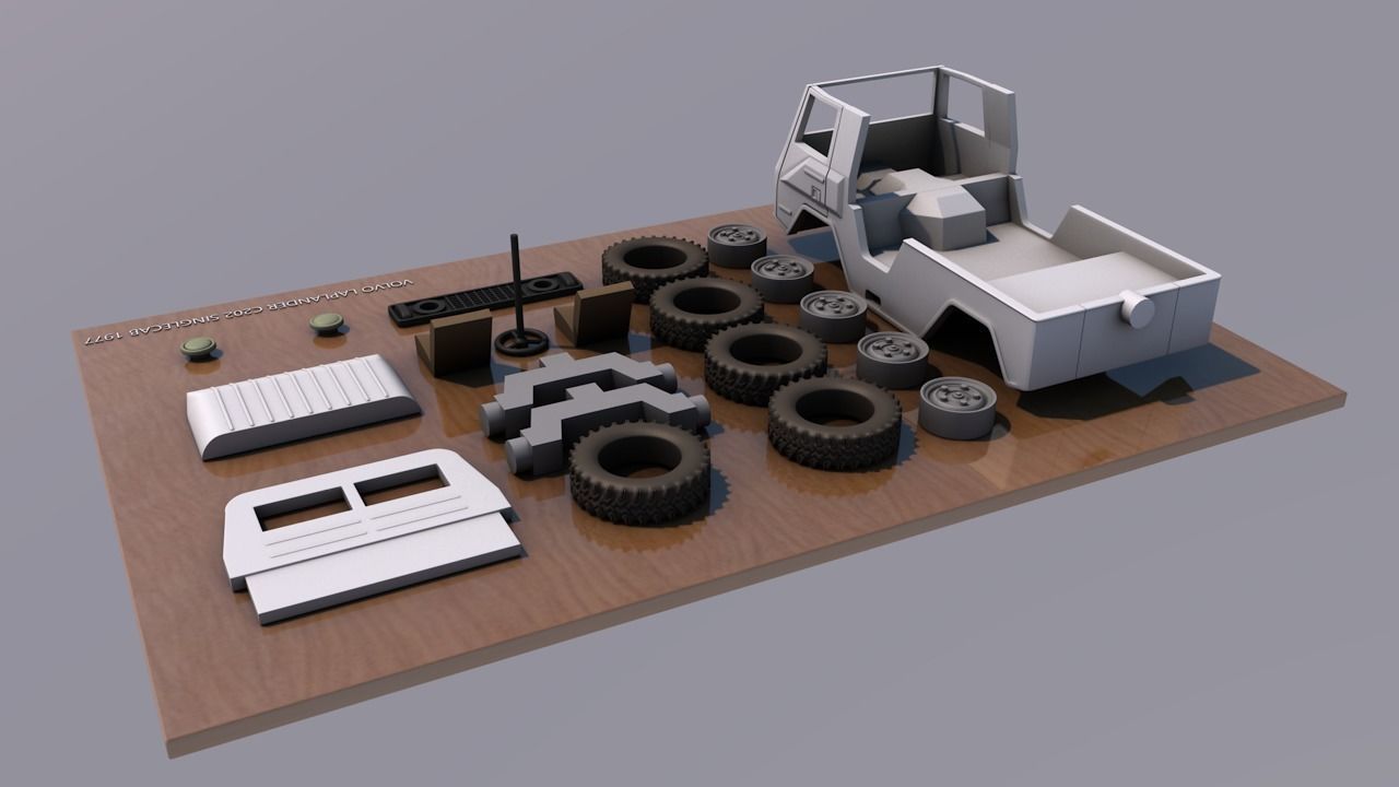 VOLVO LAPLANDER C202 SINGLECAB 1977 3D PRINT MODEL 3D print model_3