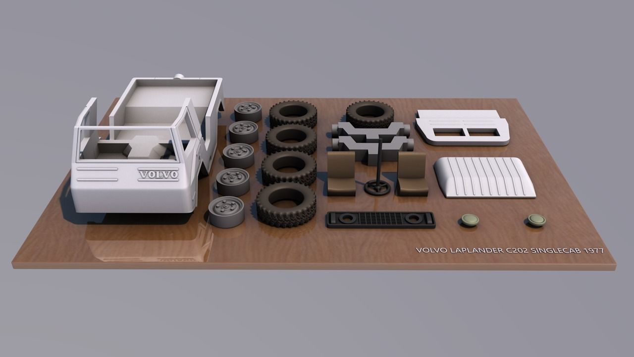 VOLVO LAPLANDER C202 SINGLECAB 1977 3D PRINT MODEL 3D print model_2