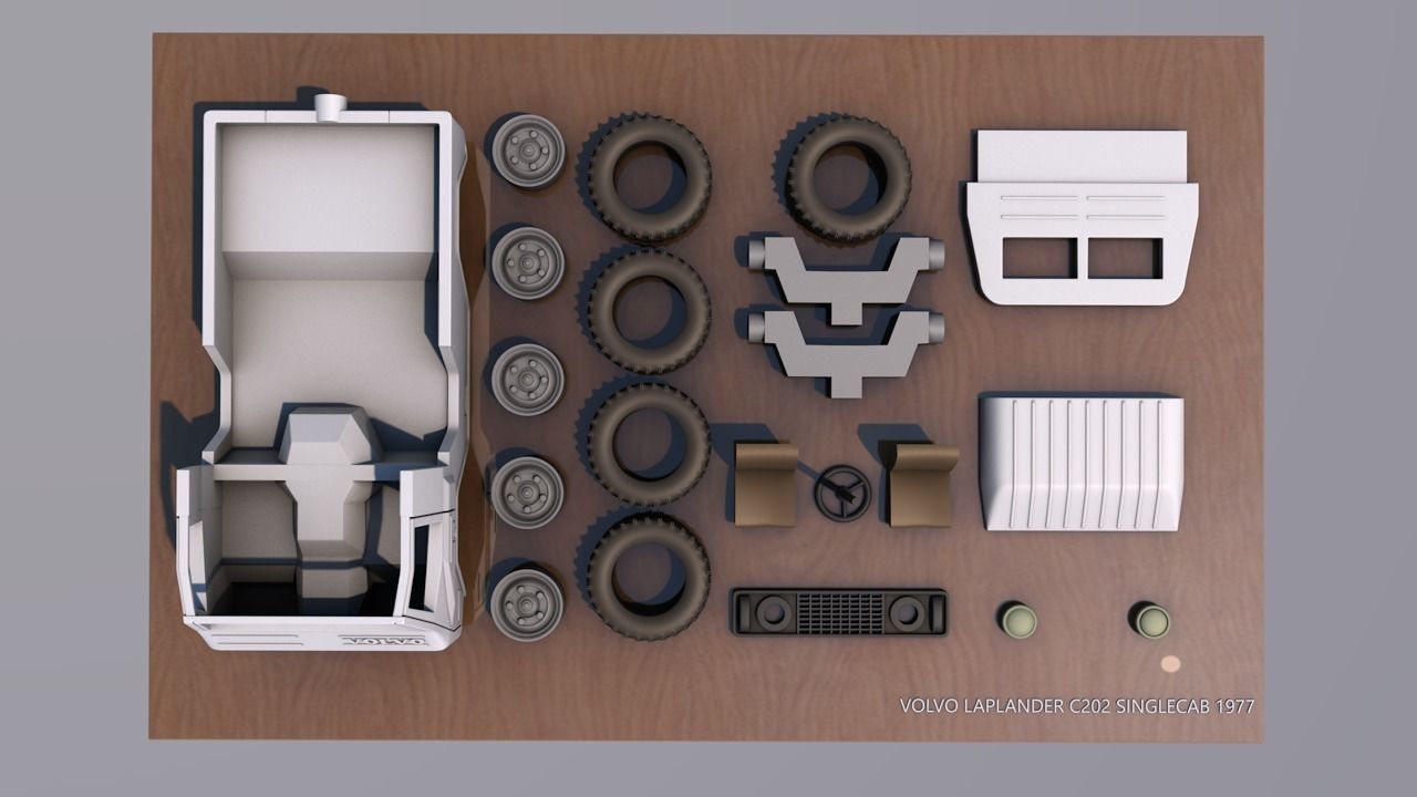 VOLVO LAPLANDER C202 SINGLECAB 1977 3D PRINT MODEL 3D print model_4